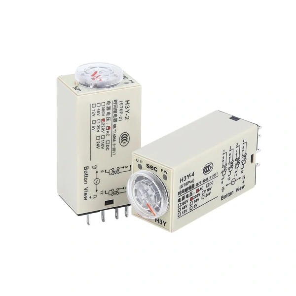 Power-on Delay Rotary Knob DPDT 5S/10S/30S/60S/3M/5M/10M/30M Timer Timing Time Relay DC12V 24V H3Y-2 With Base Socket