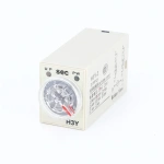 Power-on Delay Rotary Knob DPDT 5S/10S/30S/60S/3M/5M/10M/30M Timer Timing Time Relay AC 24V 220V 380V H3Y-2 With Base Socket