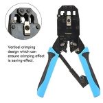 TU-200AR Network Ethernet Cable Crimper Wire Crimping Pliers Tool for 8P8C RJ-45 Port Modes with Vertical Crimping Design