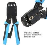 TU-200AR Network Ethernet Cable Crimper Wire Crimping Pliers Tool for 8P8C RJ-45 Port Modes with Vertical Crimping Design