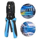 TU-200AR Network Ethernet Cable Crimper Wire Crimping Pliers Tool for 8P8C RJ-45 Port Modes with Vertical Crimping Design