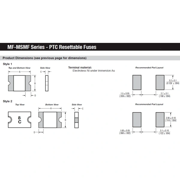 MF-MSMF Series Resettable PTC Fuses