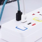 Universal Type BS Plug Fire Proof Extension with USB for Charging Port