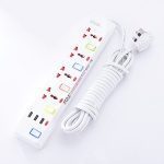 Universal Type BS Plug Fire Proof Extension with USB for Charging Port - 4gang